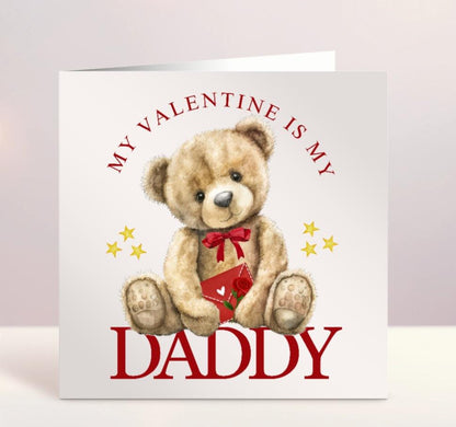 Personalised Valentines Day Card, Mummy Is My Valentine, Mammy, Mommy, Baby's First Valentines Day, Valentines Bear, Ireland, Irish
