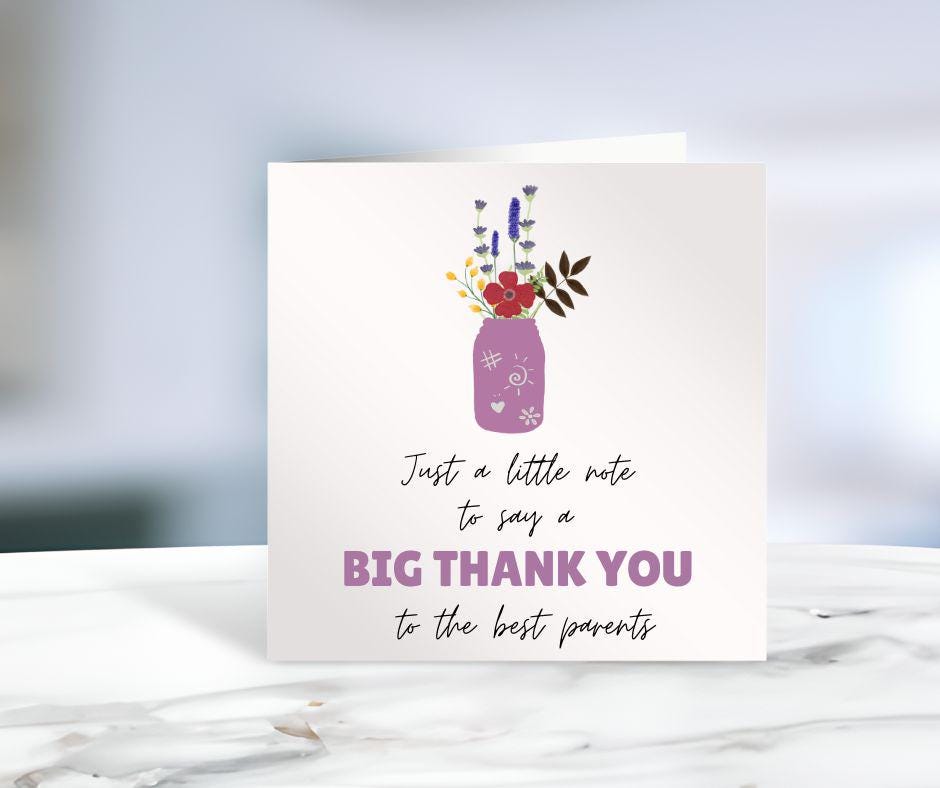 Personalised Thank You Card, Thanks Parents, Best Friend, Sister, Custom Card, Card For Mum And Dad, Wedding Thank You Card, Ireland, Irish