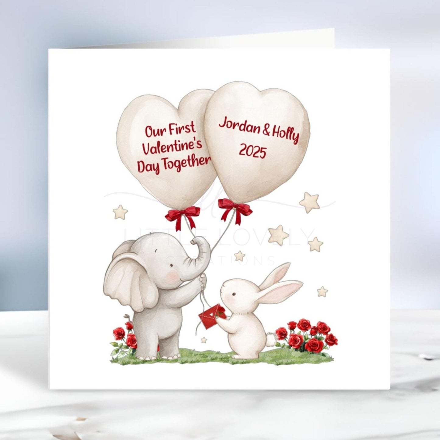 Personalised Valentines Day Card, First Valentines Day Together, Valentines Card For Boyfriend, Girlfriend, Elephant Card, Ireland, Irish