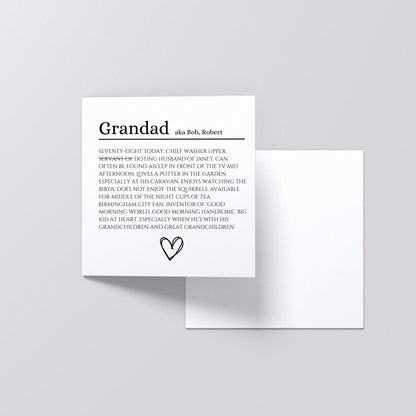 Personalised Card - Name Definition