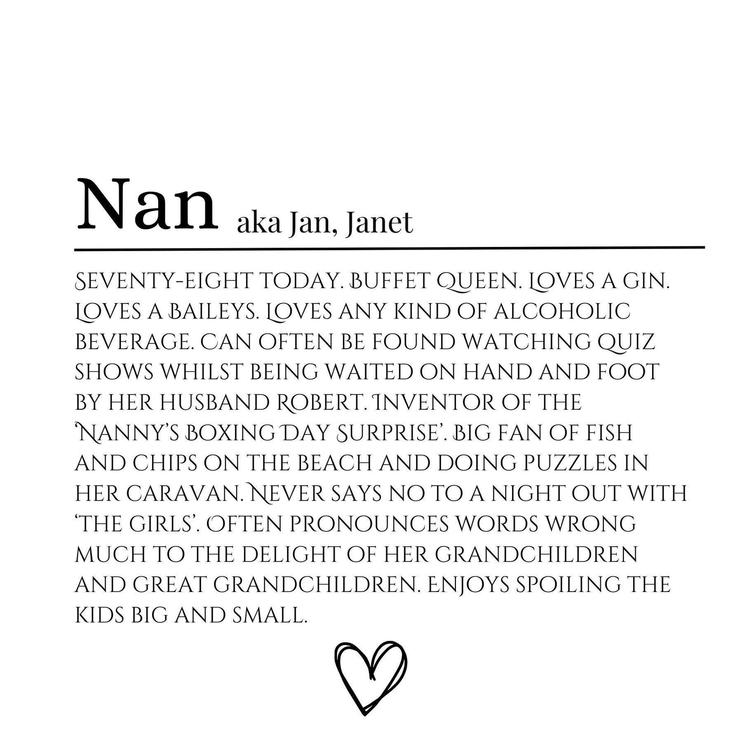 Personalised Card - Name Definition