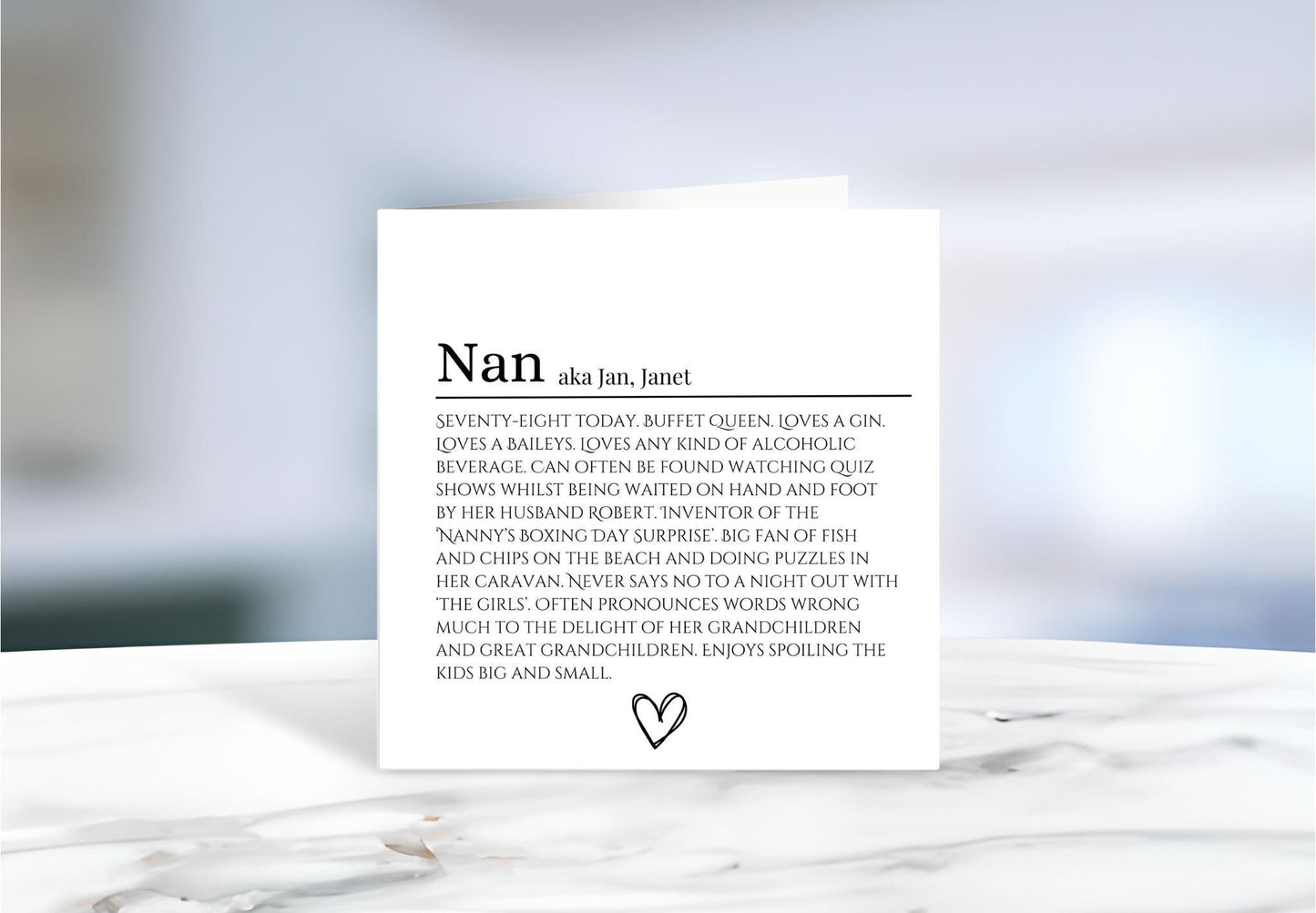 Personalised Card - Name Definition