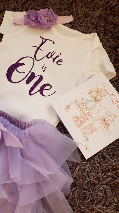 Personalised Girls First Birthday Card, One Card, Custom Text, Birthday CarGranddaughter, Daughter, Niece, Ballerina Card, Ireland, Irish