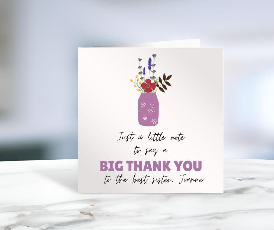 Personalised Thank You Card, Thanks Parents, Best Friend, Sister, Custom Card, Card For Mum And Dad, Wedding Thank You Card, Ireland, Irish