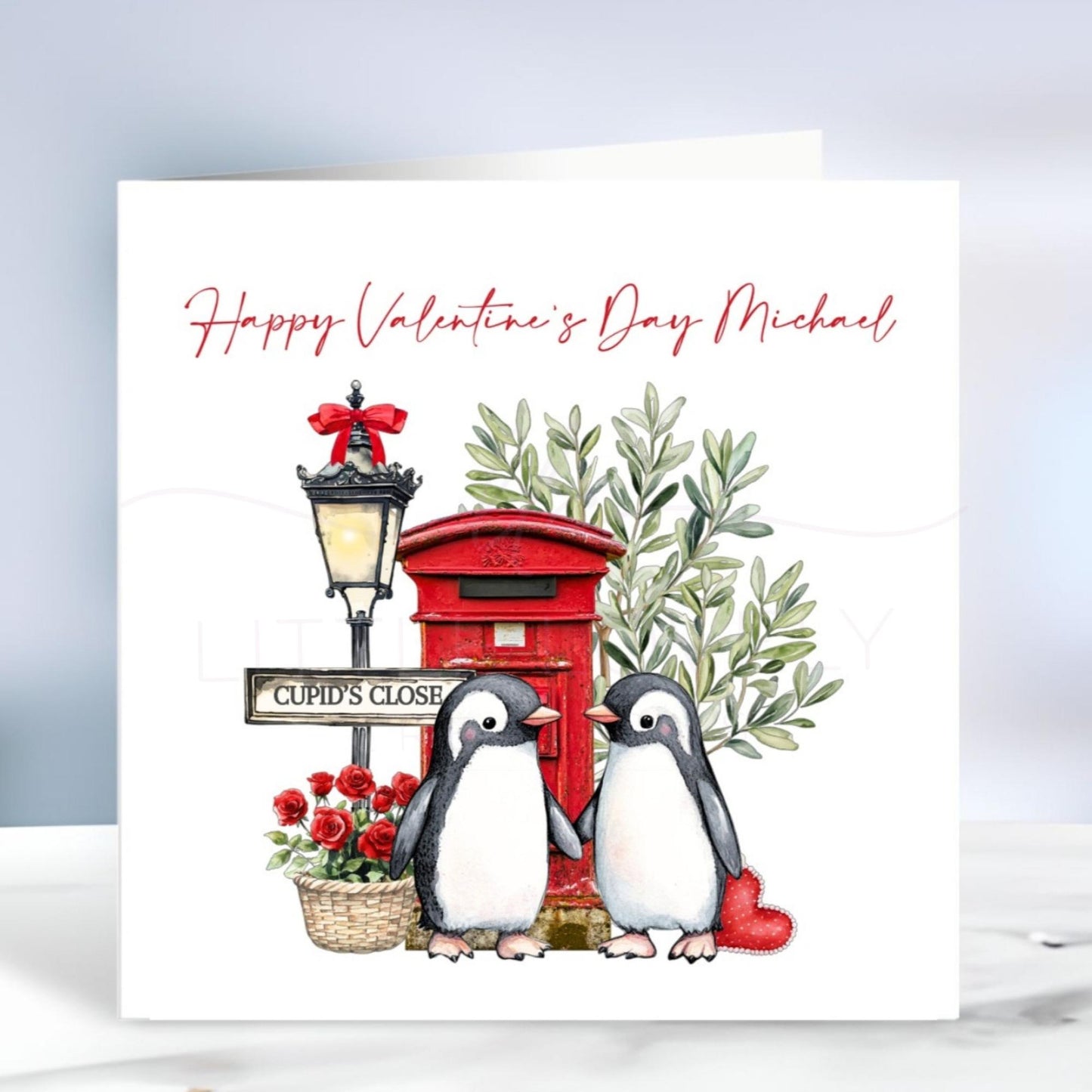 Personalised Valentines Day Card, Penguin Valentine Card, 1st Valentines Day Together, Valentines Card Boyfriend, Girlfriend, Ireland, Irish