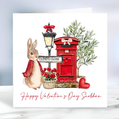 Personalised Valentines Day Card, First Valentines Day Together, Valentines Card For Boyfriend, Girlfriend, Cute Rabbit Card, Ireland, Irish