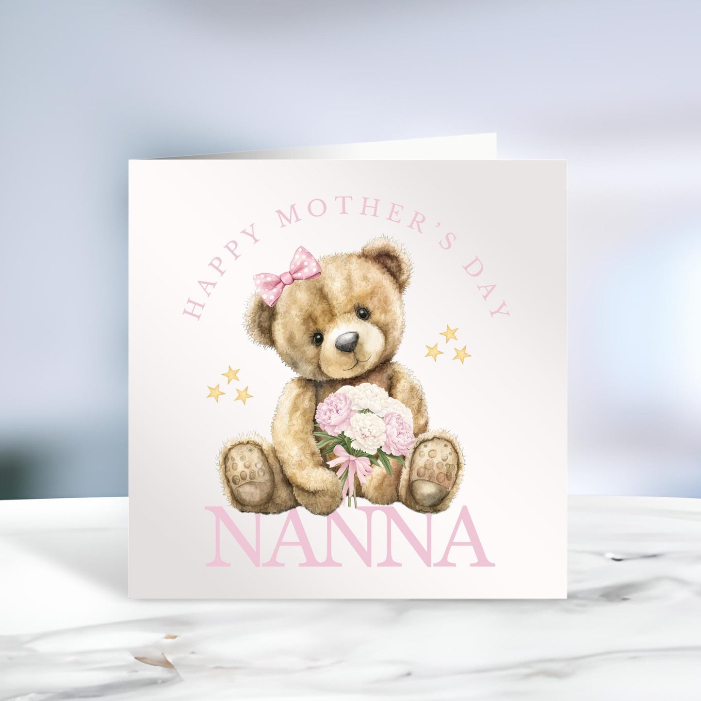 Personalised Mother's Day Card, For Nanny on Mother's Day, Happy Mother's Day Mammy, Mummy, First Mother's Day, Teddy Bear, Ireland, Irish