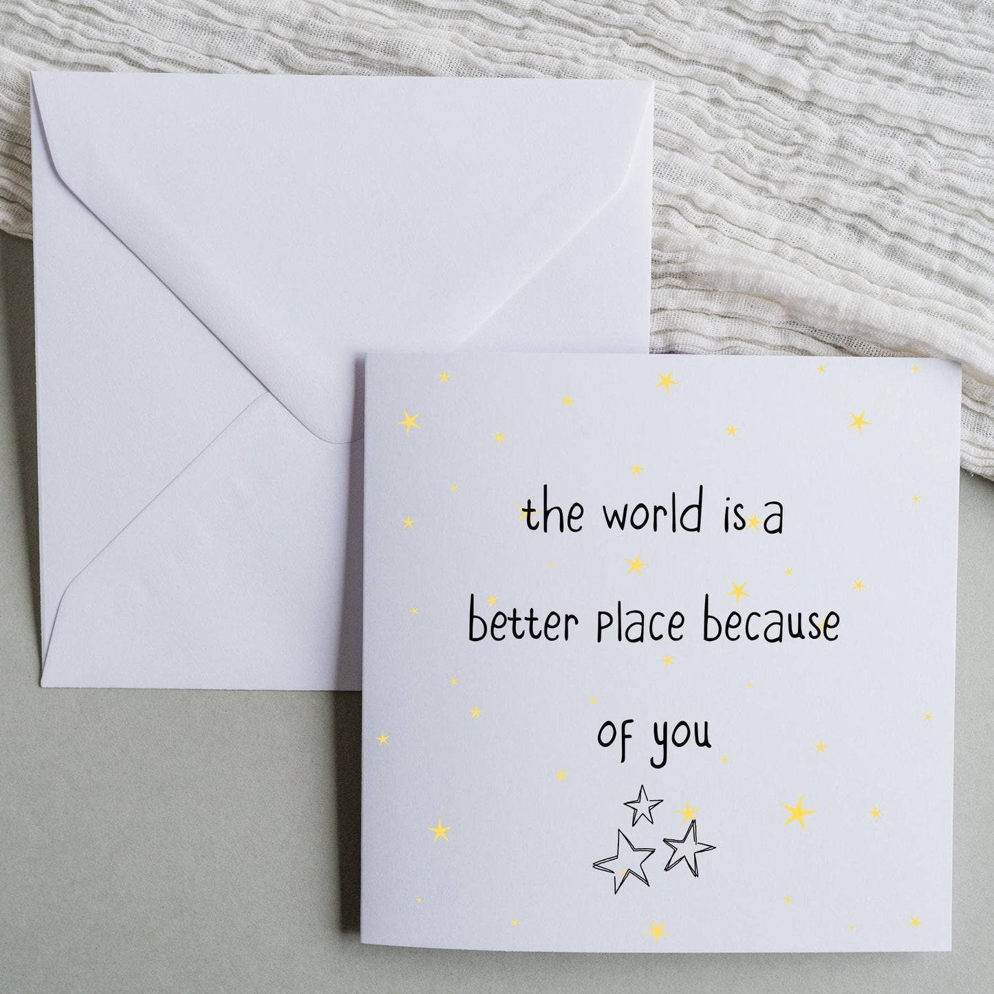 The World Is A Better Place Because Of You Card, Here For You Card, Thinking Of You, Friendship Card, Custom Card, Any Text, Ireland, Irish