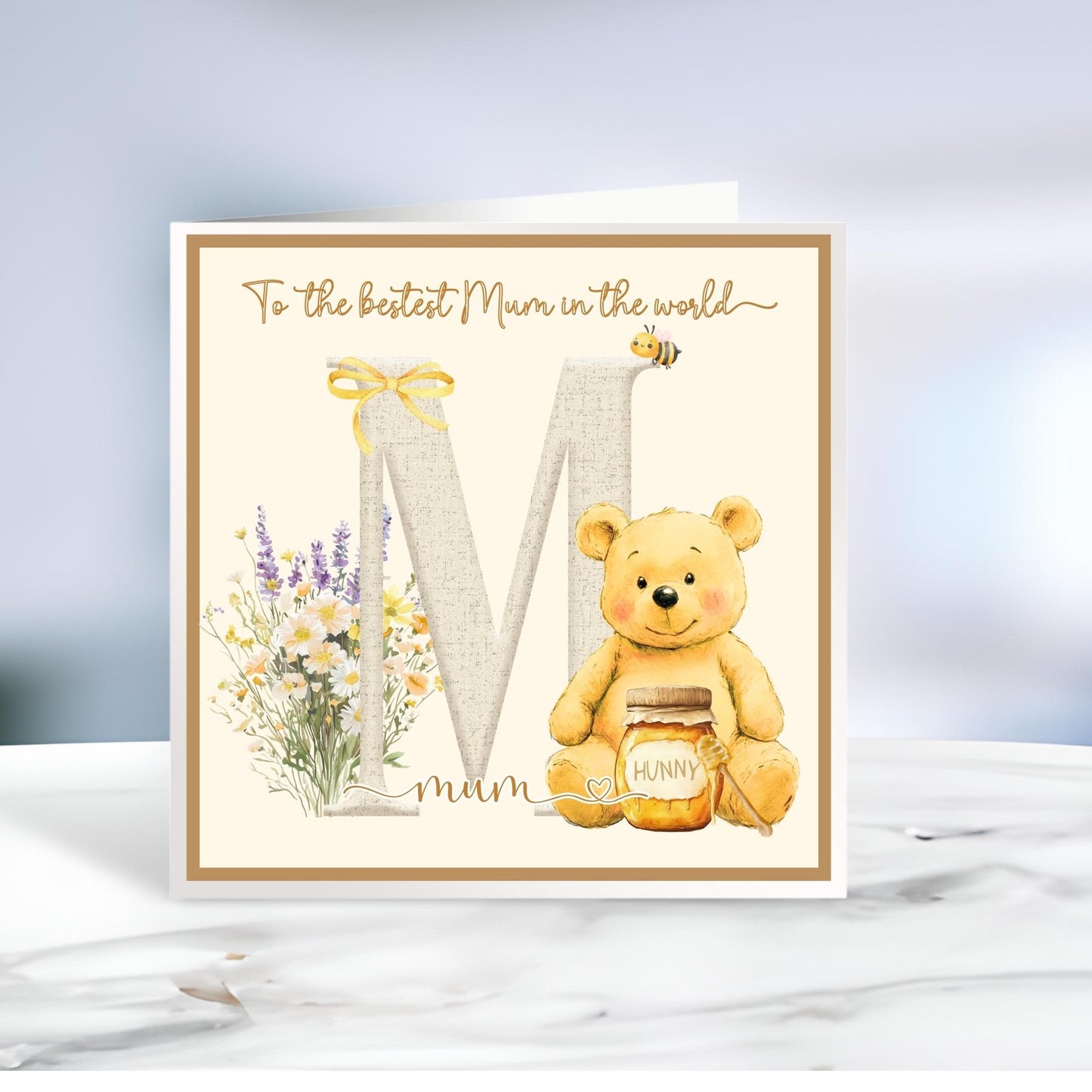 Personalised Mother's Day Card, Honey Bear, Happy Mother's Day Mammy, Mummy, Mommy, First Mother's Day, Heart, Custom Card, Ireland, Irish