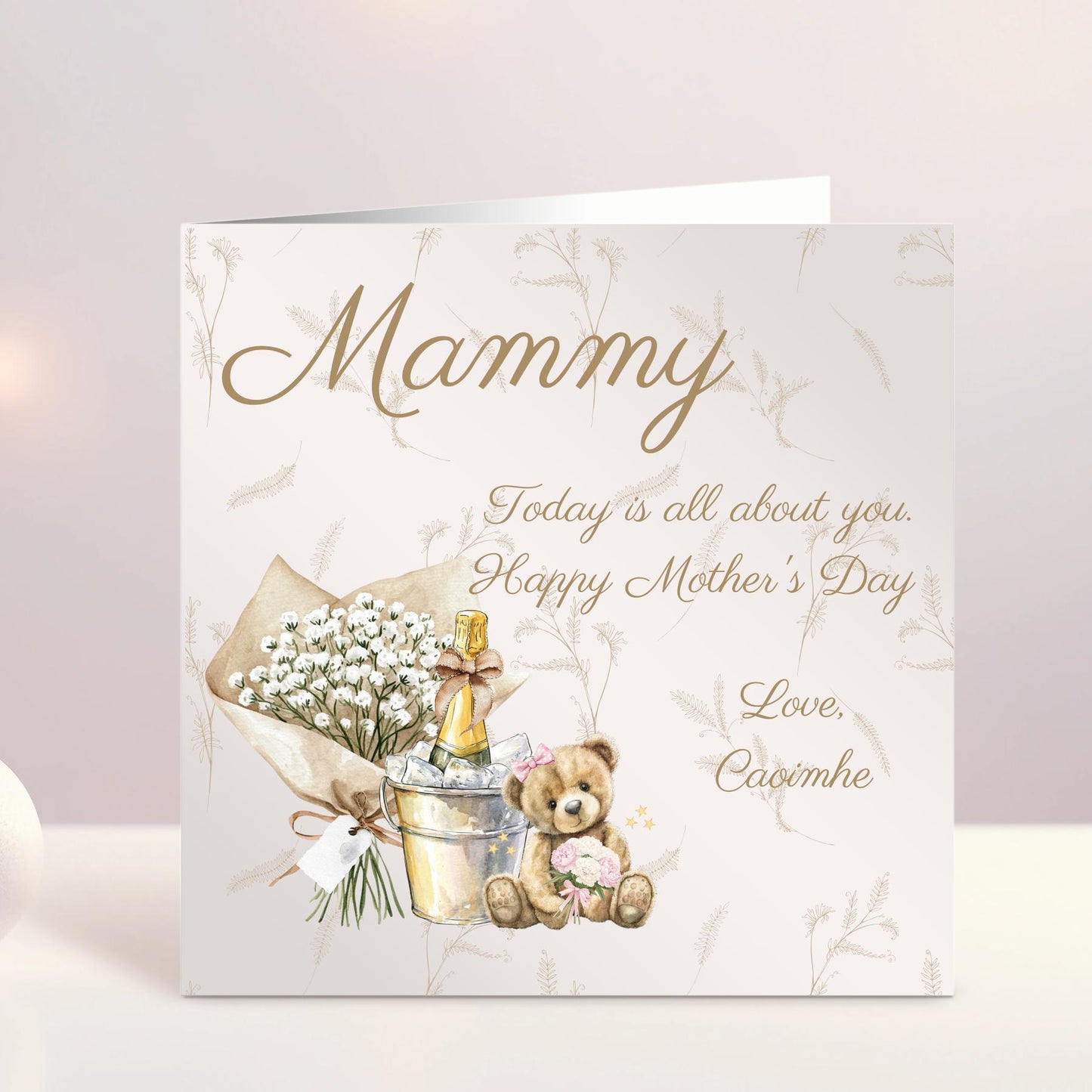 Personalised Mother's Day Card, Happy Mother's Day Mammy, Mummy, Mommy, Baby's First Mother's Day, Heart, Custom Card, Ireland, Irish