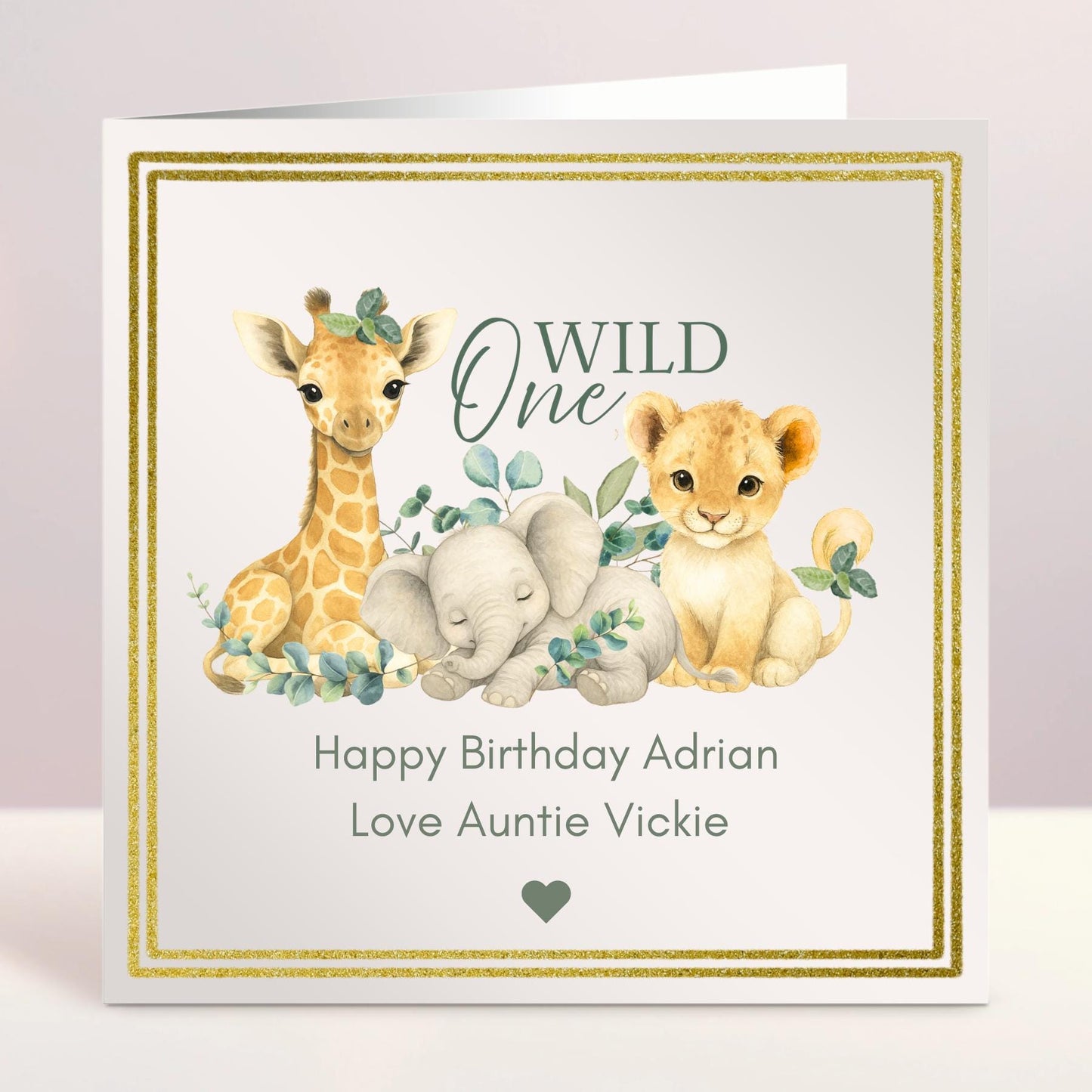Personalised First Birthday Card, One Card, Custom Text, Birthday Card For Daughter, Niece, Grandson, Son, Nephew, Wild Card, Ireland, Irish