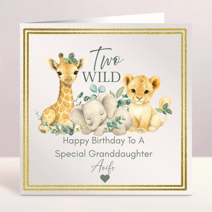 Personalised First Birthday Card, One Card, Custom Text, Birthday Card For Daughter, Niece, Grandson, Son, Nephew, Wild Card, Ireland, Irish