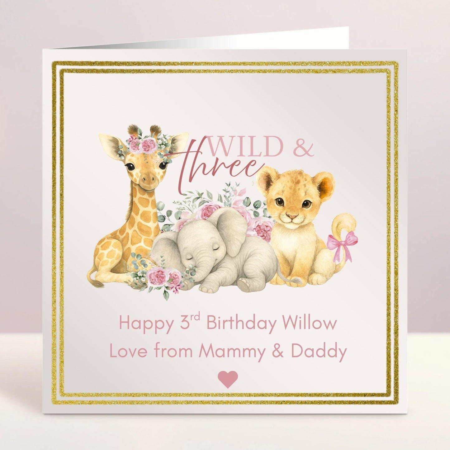 Personalised First Birthday Card, One Card, Custom Text, Birthday Card For Daughter, Niece, Grandson, Son, Nephew, Wild Card, Ireland, Irish