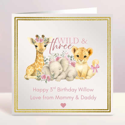Personalised First Birthday Card, One Card, Custom Text, Birthday Card For Daughter, Niece, Grandson, Son, Nephew, Wild Card, Ireland, Irish