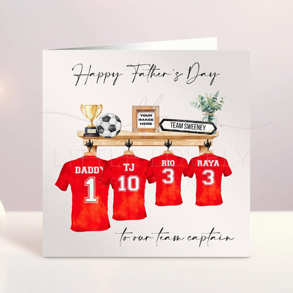 Personalised Football Shirts Father's Day Card