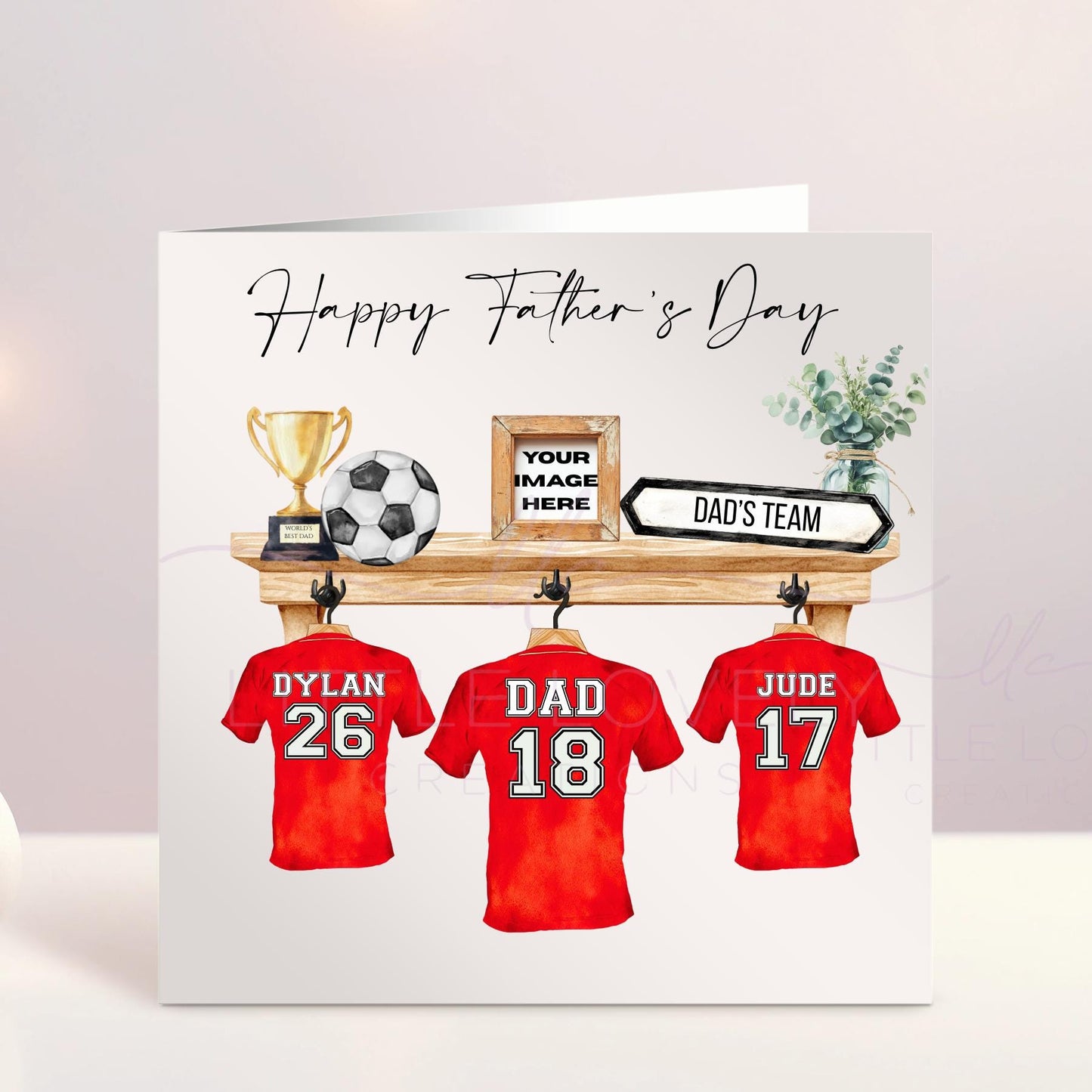 Personalised Football Shirts Father's Day Card