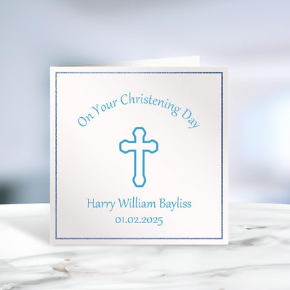 Personalised Christening Card, Baptism, Godson, Goddaughter, Godmother, Godfather, Custom Card, Baby Card, Any Text, Ireland, Irish
