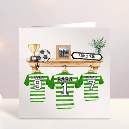 Personalised Father's Day Card, Custom Football Shirts