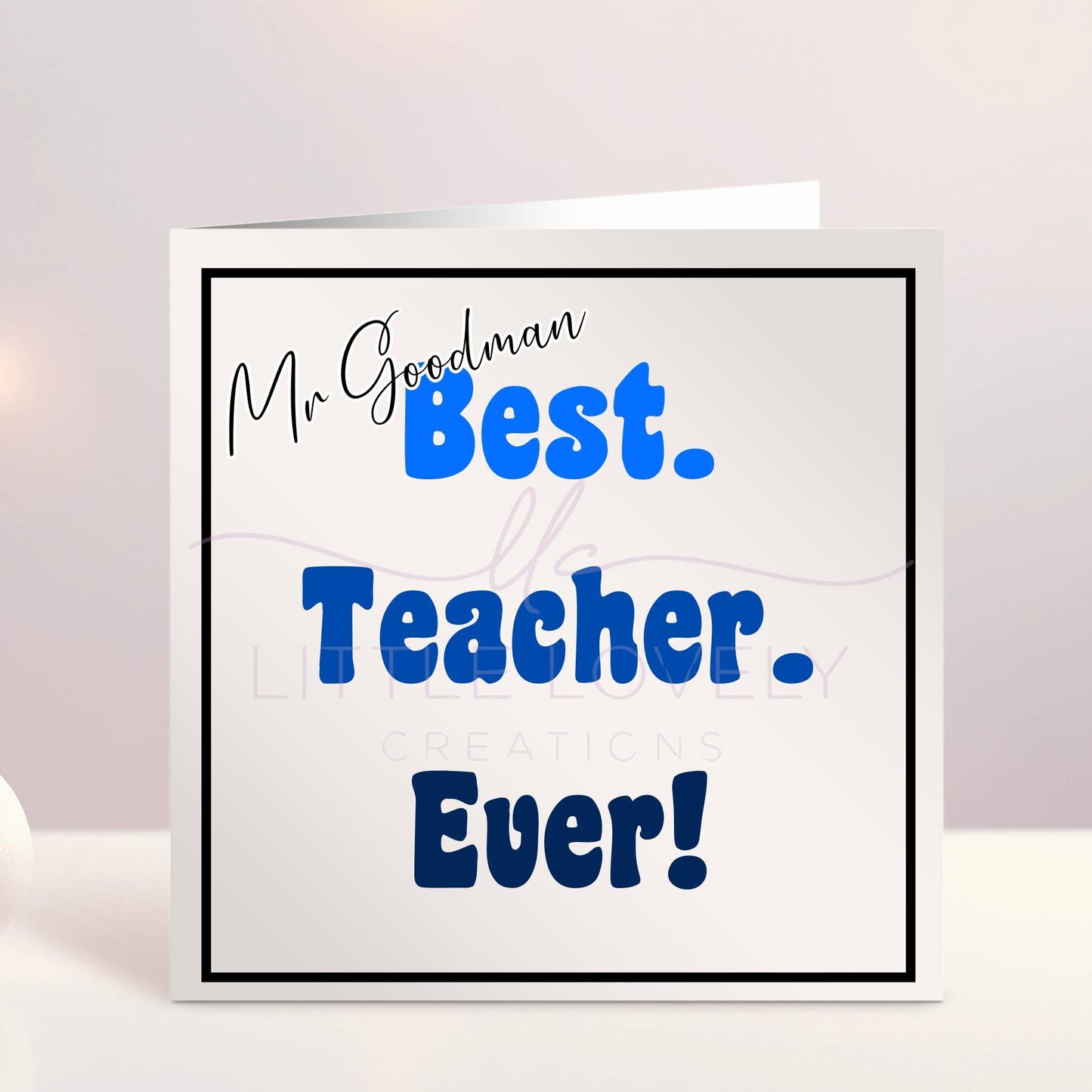 Best Teacher Ever Card, End of School, Custom Card, Card For Teaching Assistant, SNA, Wedding Thank You Card, Ireland, Irish