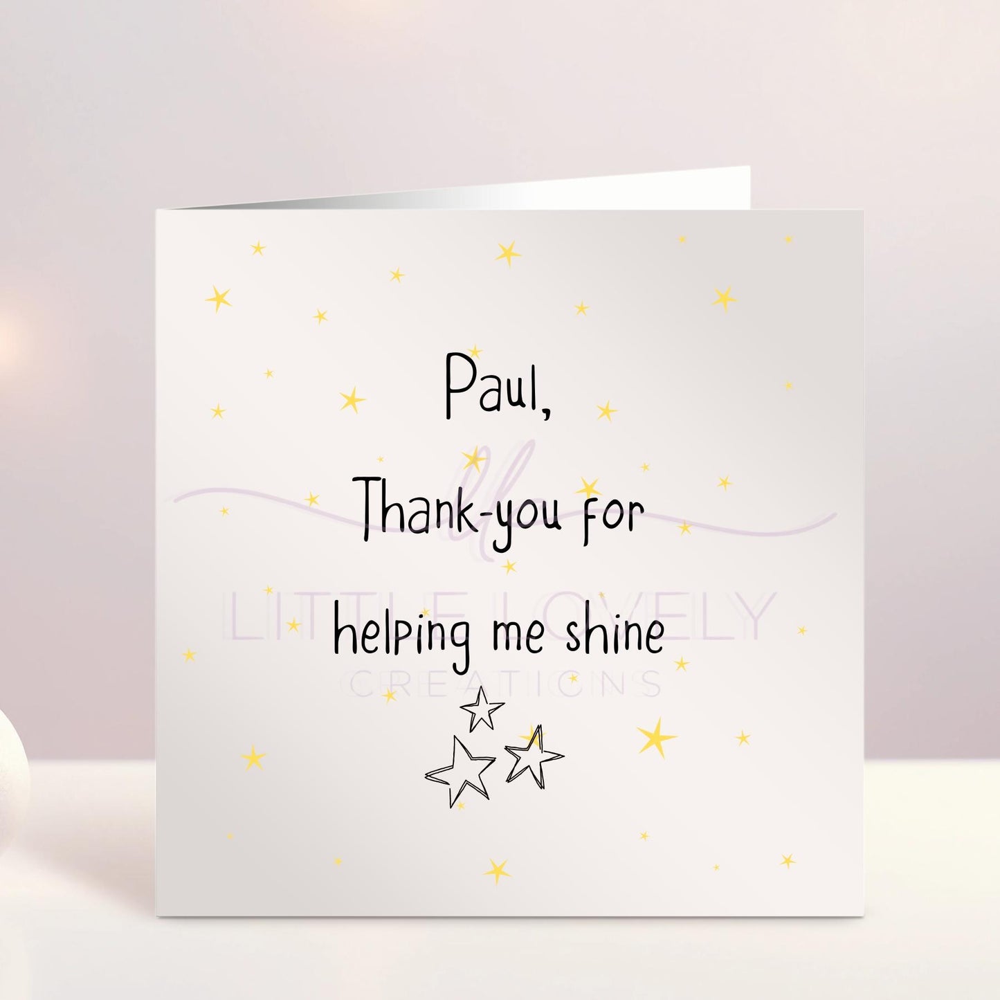 Personalised Teacher Card, Thank You Teacher, Teaching Assistant, SNA, End Of Year Gift, Thank You For Helping Me Shine, Ireland, Irish