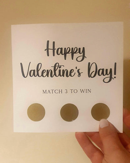 Personalised Valentines Day Scratchcard, Custom Match and Win, Boyfriend, Girlfriend Card, Husband, Wife, Ireland, Irish