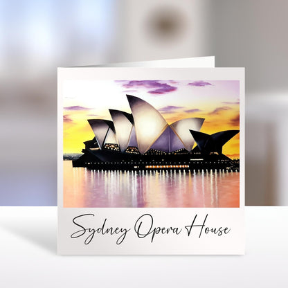 Sydney Opera House Original Illustration Card, Australian Landmark Greeting