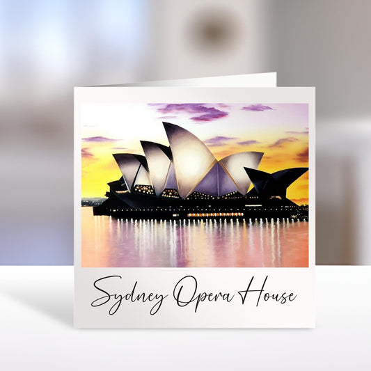 Sydney Opera House Original Illustration Card, Australian Landmark Greeting