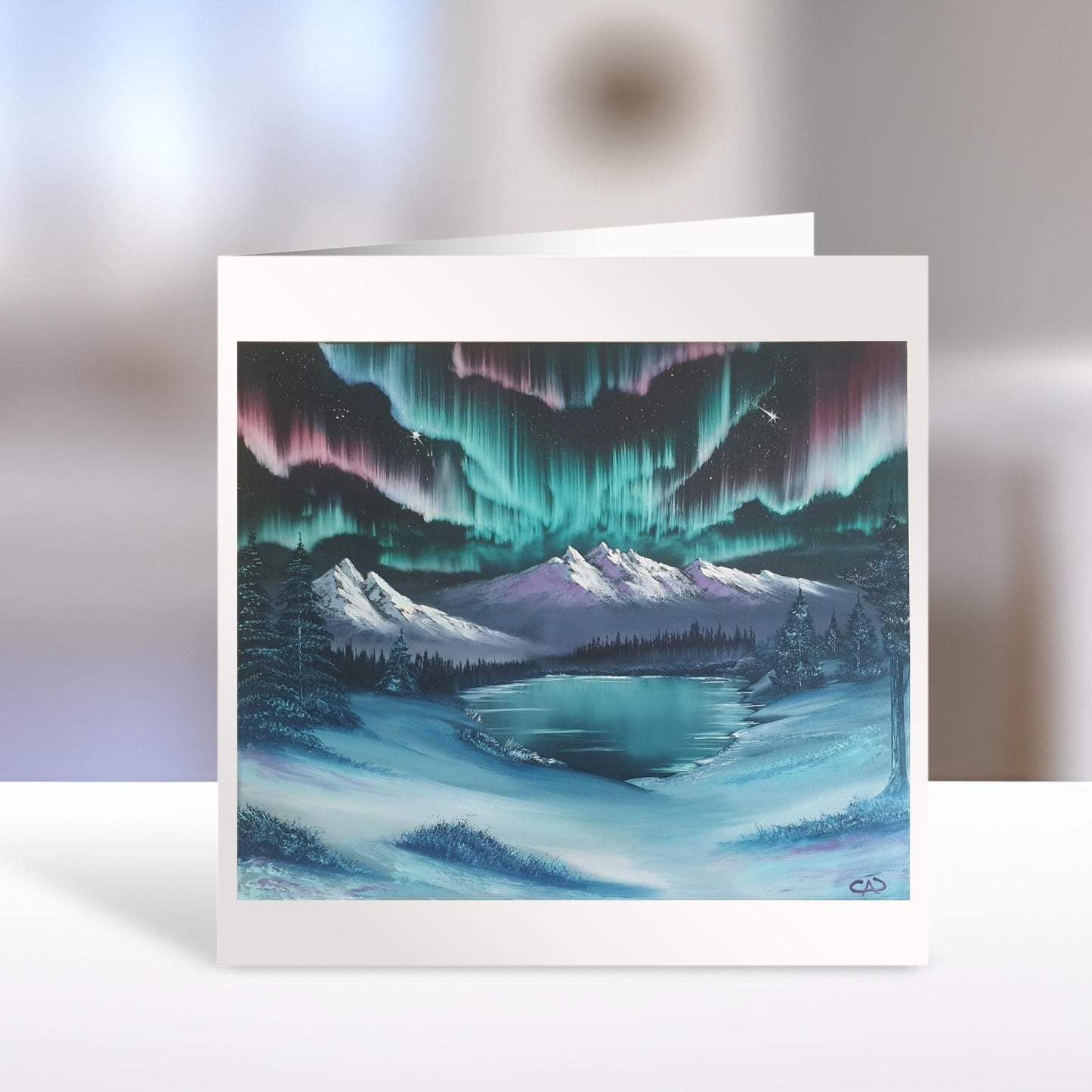Northern Lights Greeting Card, Original Illustration Card