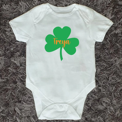 Personalised Shamrock Baby Vest - Irish Baby Gift