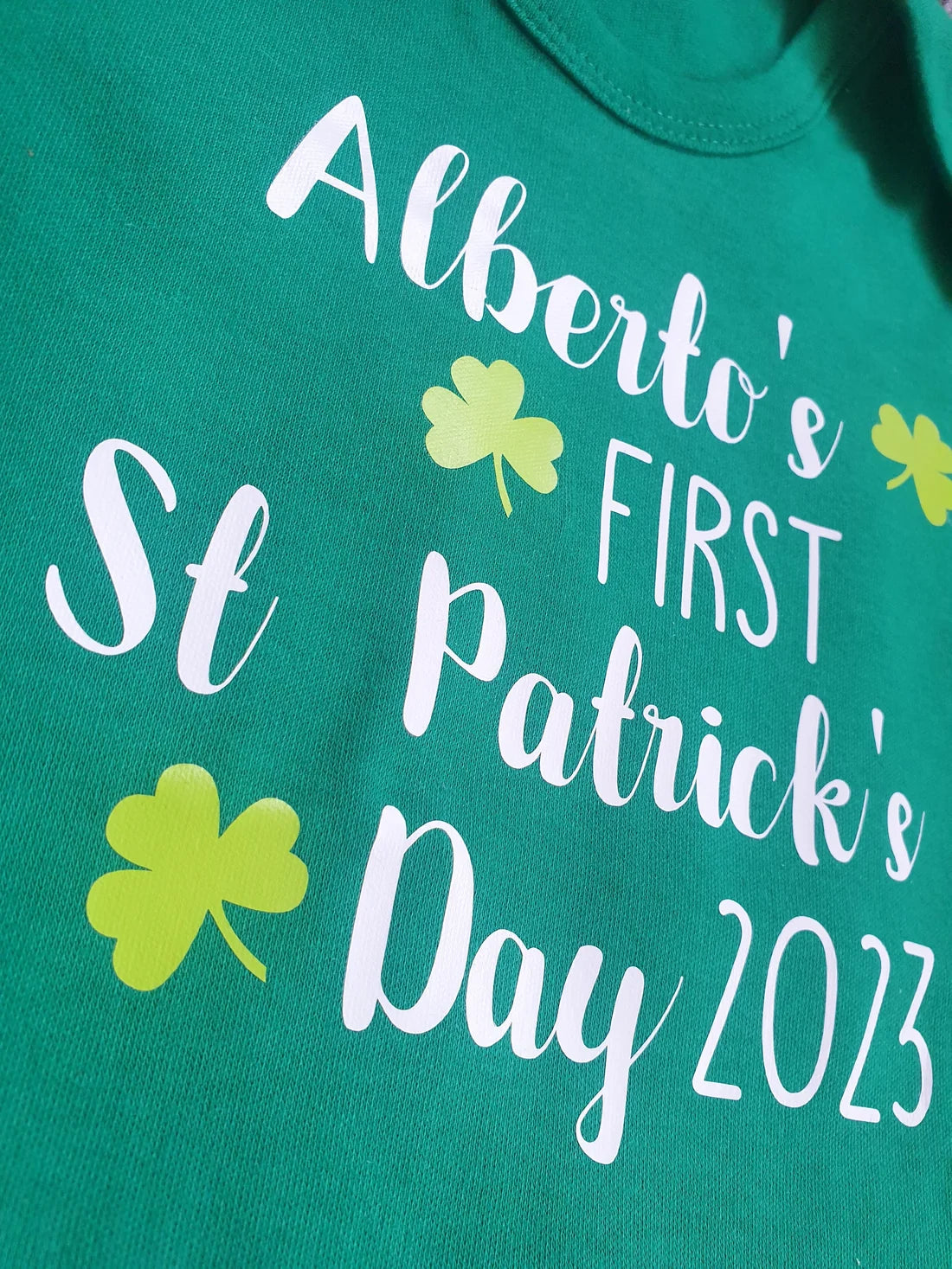 Personalised First St Patrick's Day Baby Vest - 2027