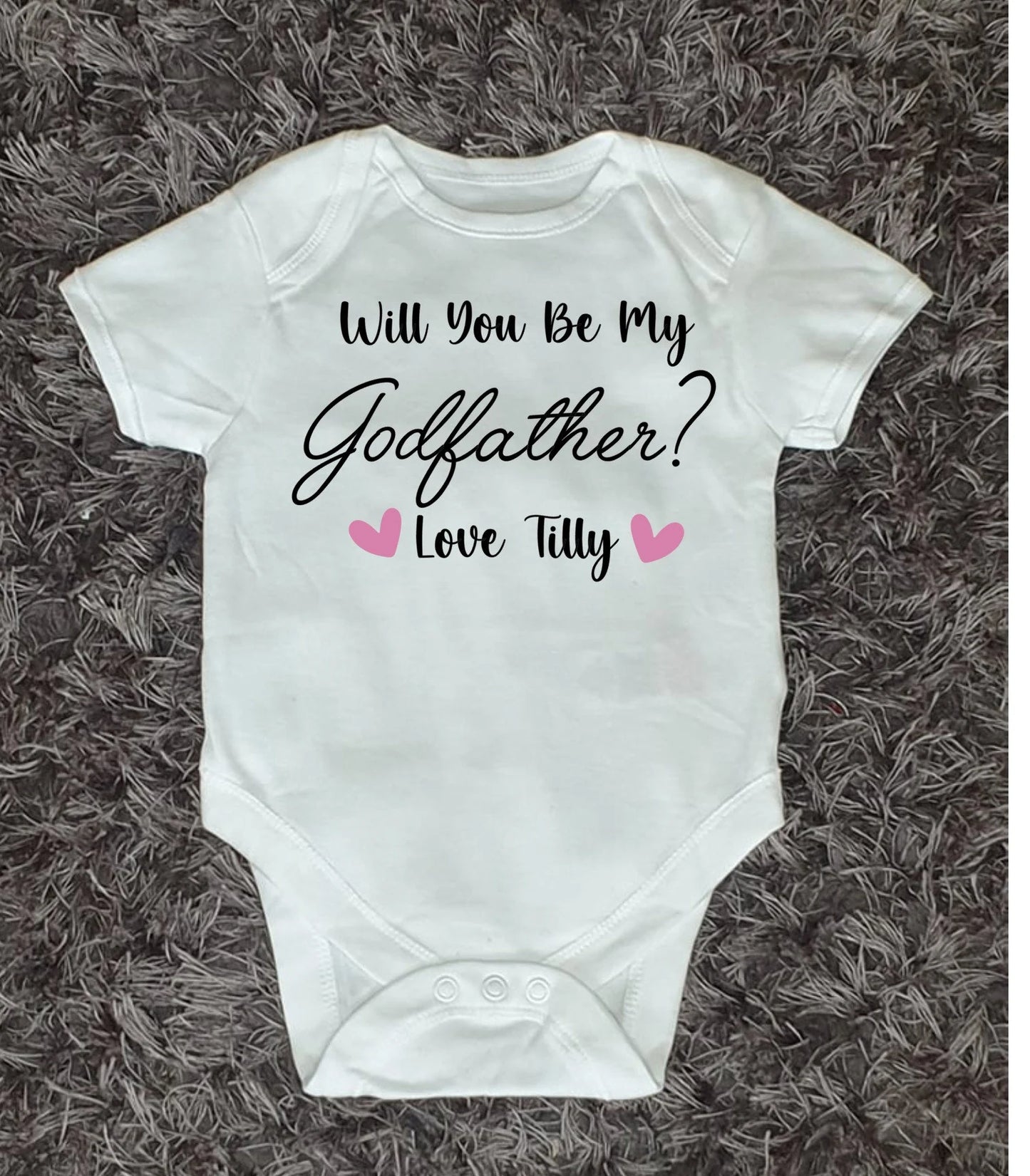 Personalised Will You Be My Godmother or Godfather Baby Vest