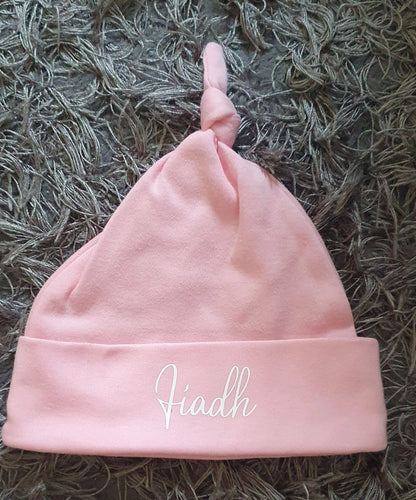Personalised Newborn Baby Hat With Name, Custom Baby Hat