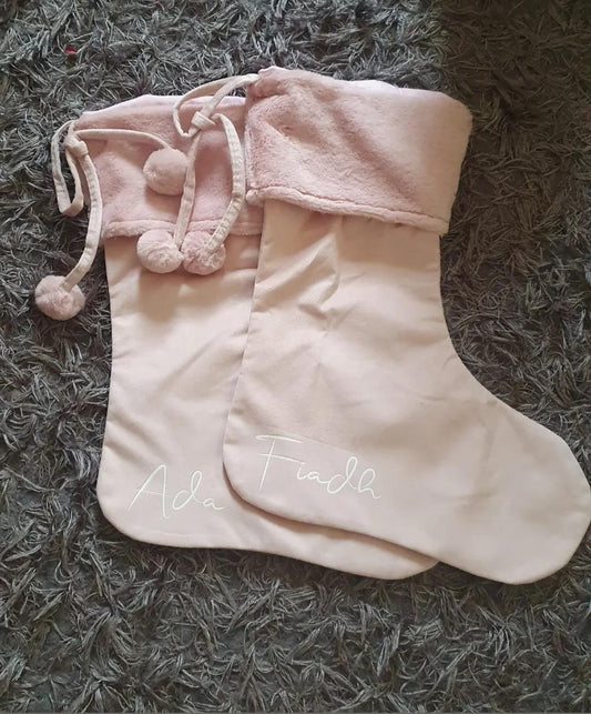 Personalised Pink Velvet Christmas Stocking | Limited Stock | Ireland