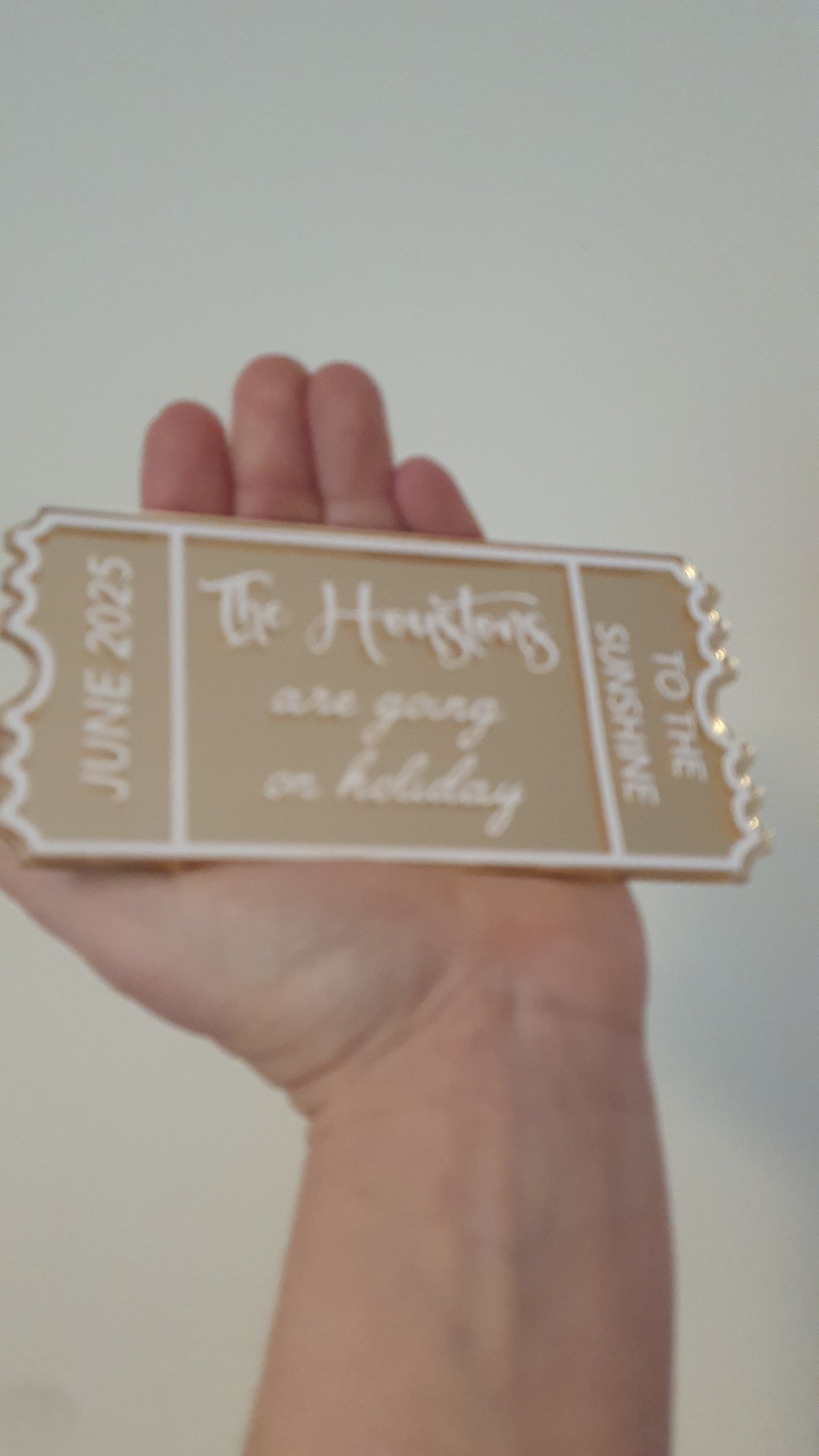 Personalised Acrylic Gift Ticket - Concert, Holiday & Experience Reveal