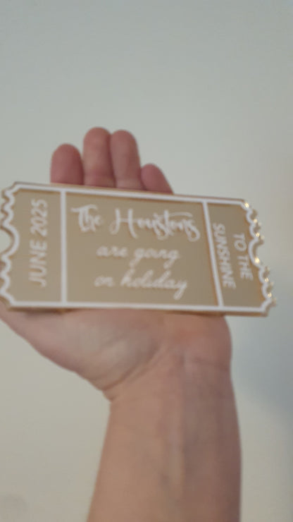 Personalised Acrylic Gift Ticket - Concert, Holiday & Experience Reveal