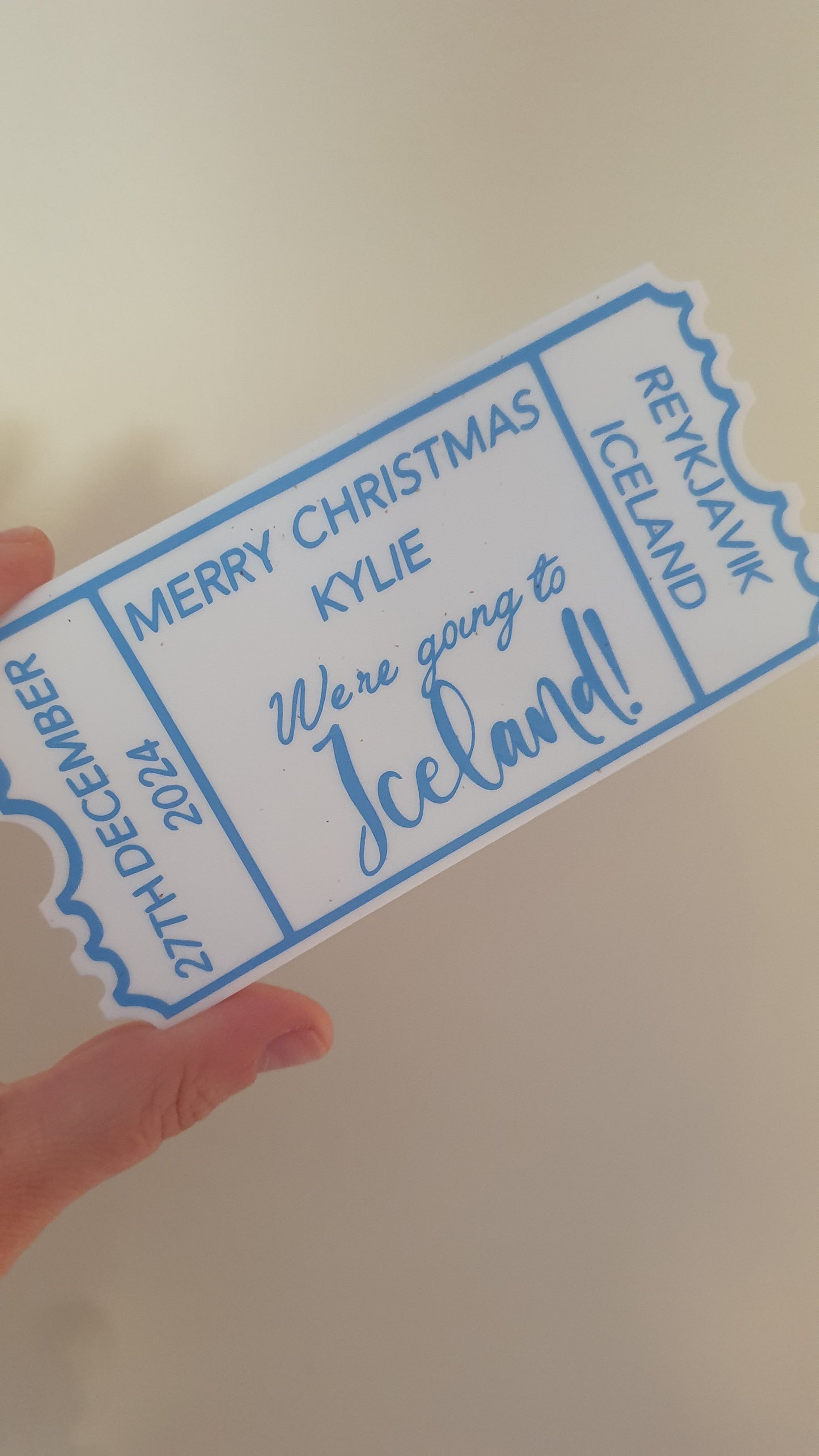 Personalised Acrylic Gift Ticket - Concert, Holiday & Experience Reveal