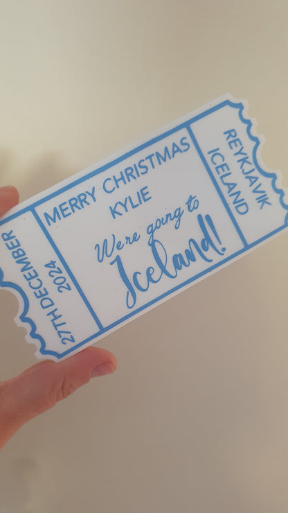 Personalised Acrylic Gift Ticket - Concert, Holiday & Experience Reveal