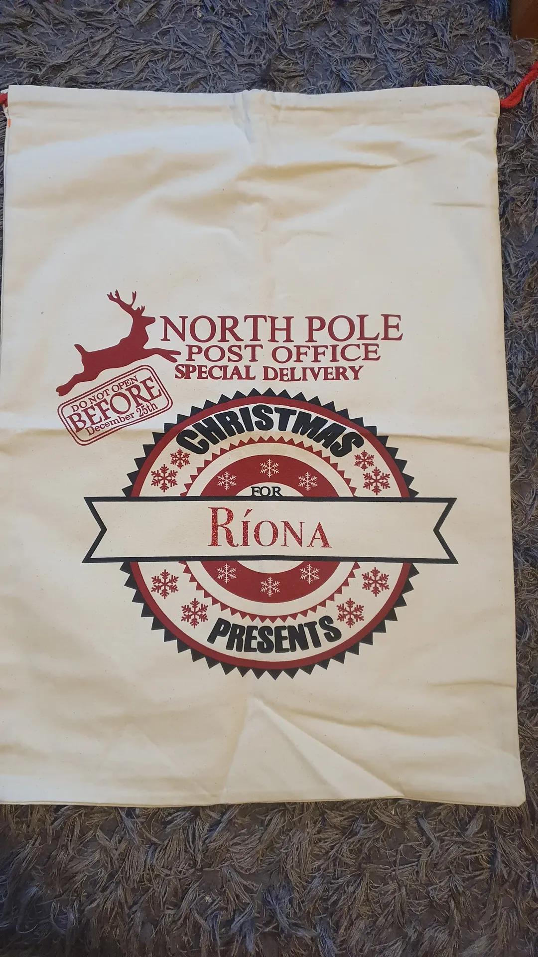 Personalised Canvas Santa Sacks - North Pole & Merry Christmas Designs