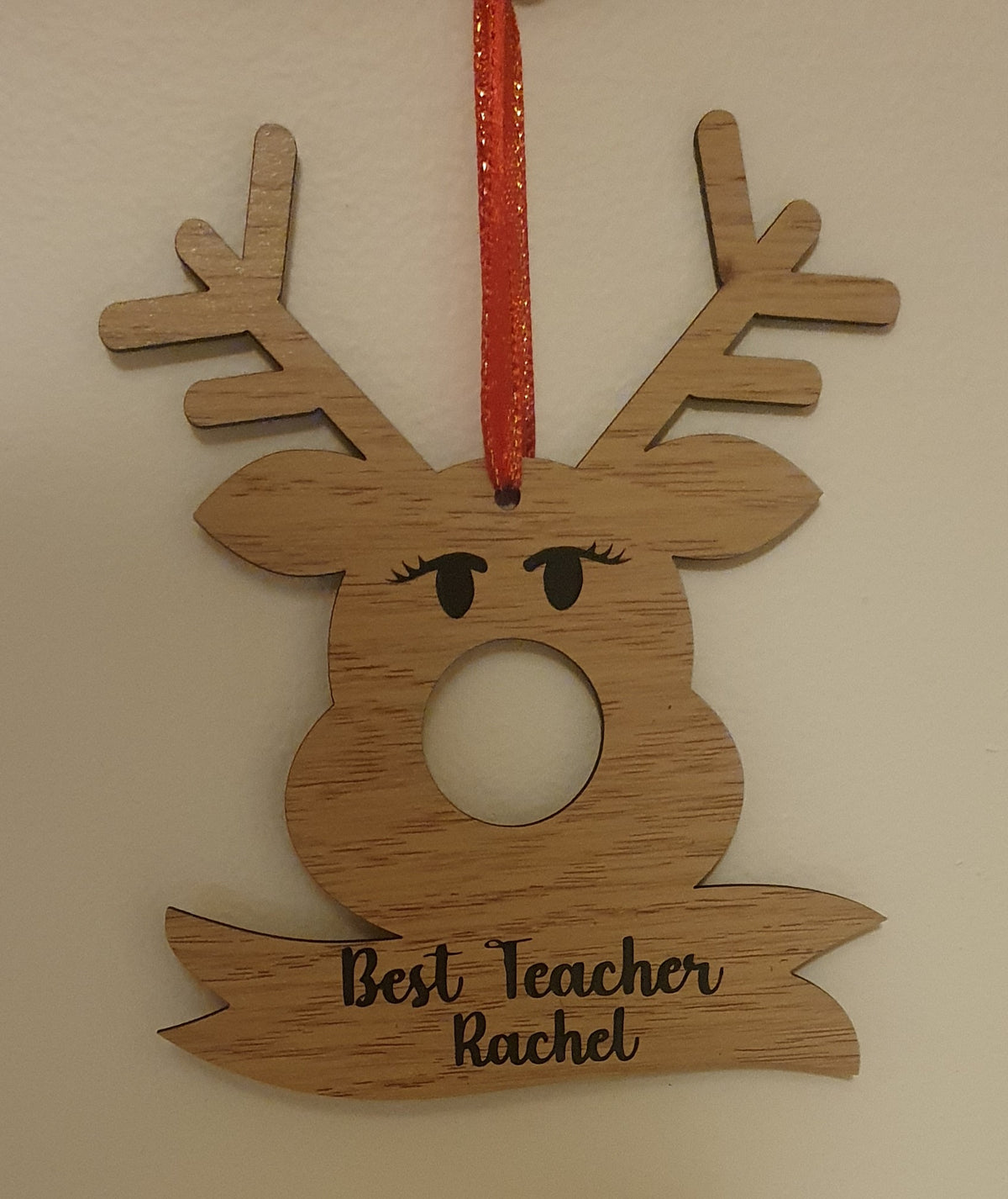 Personalised Reindeer Chocolate Holder Decoration