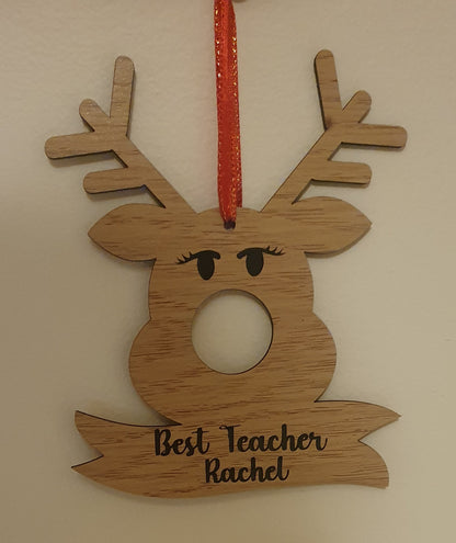 Personalised Reindeer Chocolate Holder Decoration