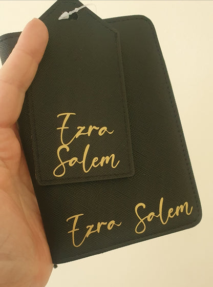 Personalised Passport Cover & Luggage Tag - PU Leather