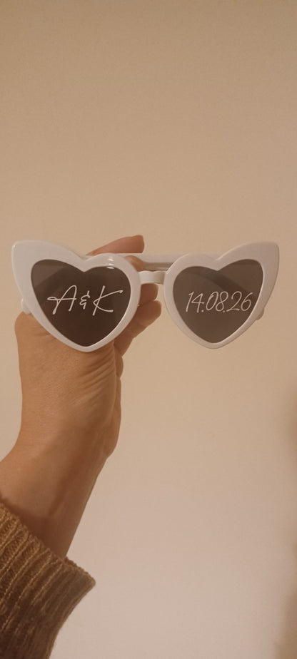 Wedding Sunglasses Personalised, Heart Sunglasses, Mr and Mrs Sun Glasses, Hen Party Prop, Bridesmaids Gift, Wedding Favours, Ireland, Irish