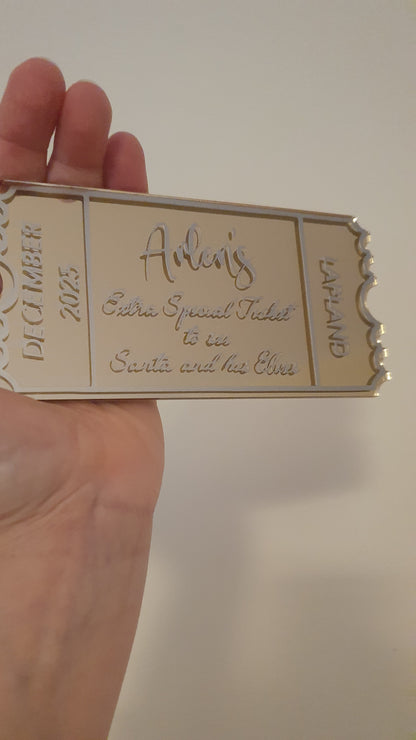 Personalised Acrylic Gift Ticket - Concert, Holiday & Experience Reveal