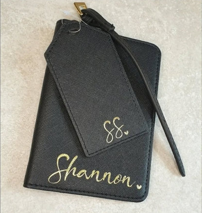 Personalised Passport Cover & Luggage Tag - PU Leather