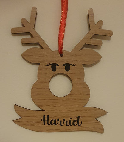 Personalised Reindeer Chocolate Holder Decoration