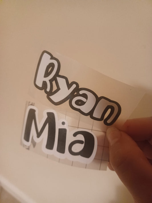 Two Colour Vinyl Decal Name Labels for Glasses, Bottles, Lunch Boxes, Storage and More, Custom Name Stickers, Bridesmaid, Wedding, Ireland