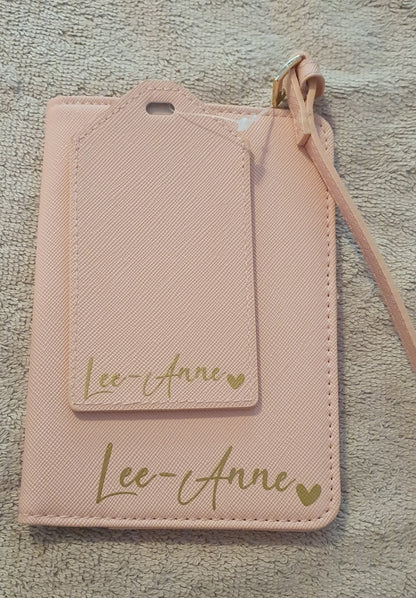 Personalised Passport Cover & Luggage Tag - PU Leather