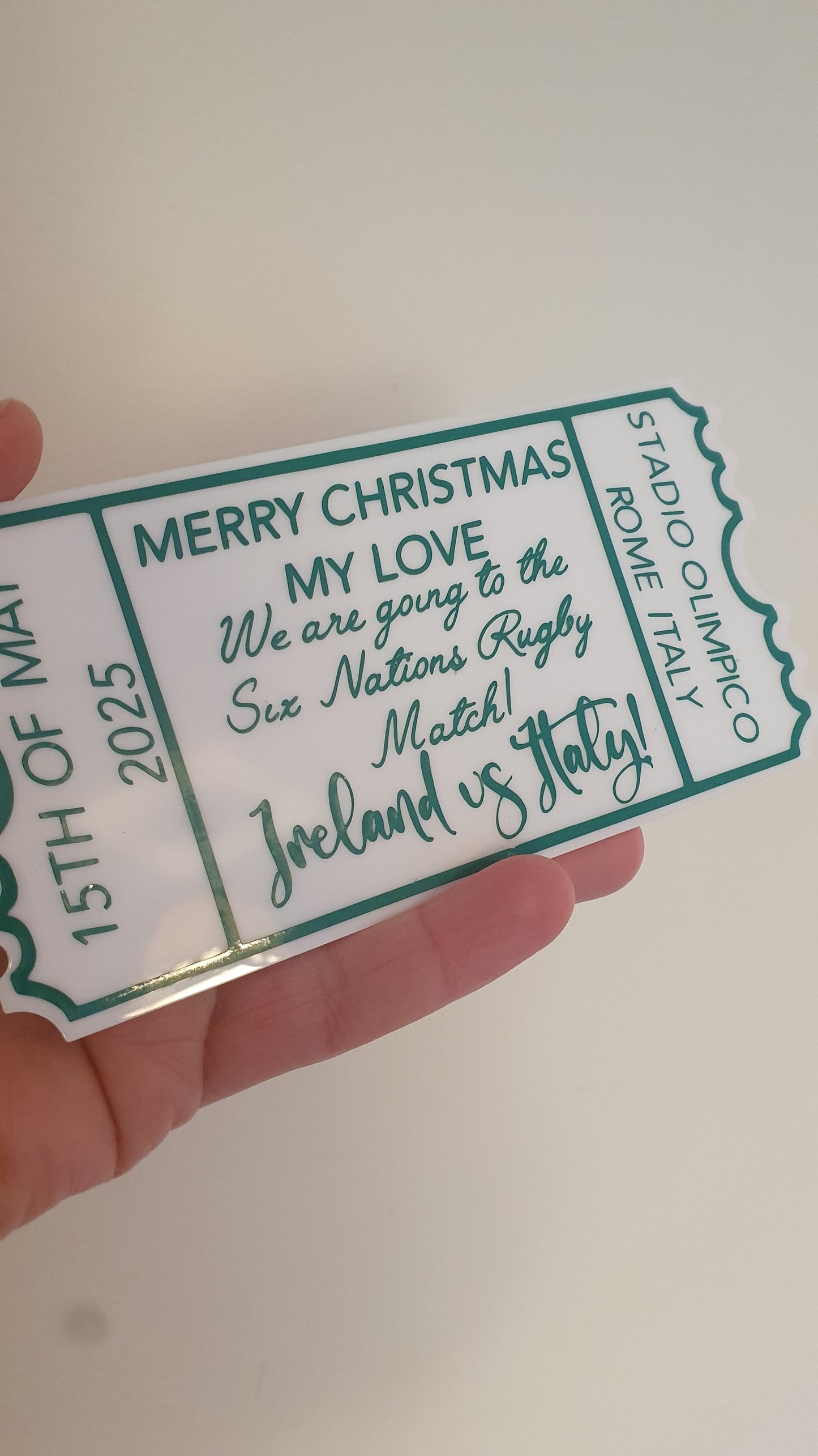 Personalised Acrylic Gift Ticket - Concert, Holiday & Experience Reveal
