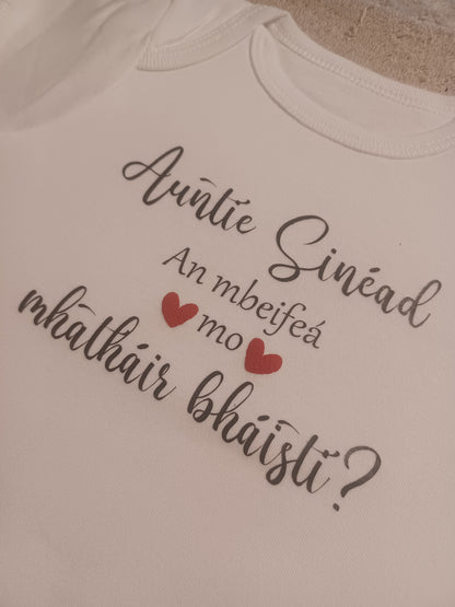 Gaeilge Godmother Proposal Baby Vest - Personalised