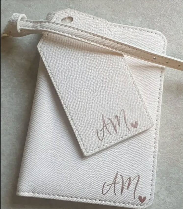Personalised Passport Cover & Luggage Tag - PU Leather